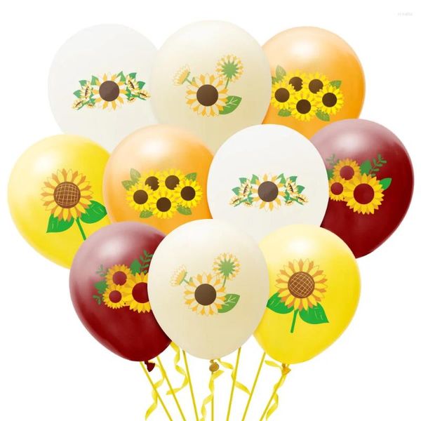 Décoration de fête 50pcs Ballons de tournesol Set Multi modern Jaune Modèle Latex Ballon Decor pour l'anniversaire Baby Shower Gender