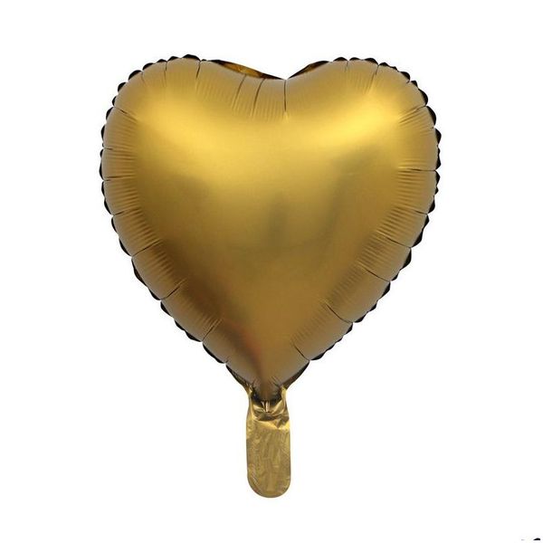 Décoration de fête 50pcslot 18 pouces en métal chromé feuille ballon coeur étoile ronde mat givré ballons d'hélium décor d'anniversaire entier T6871401 Dhxfk