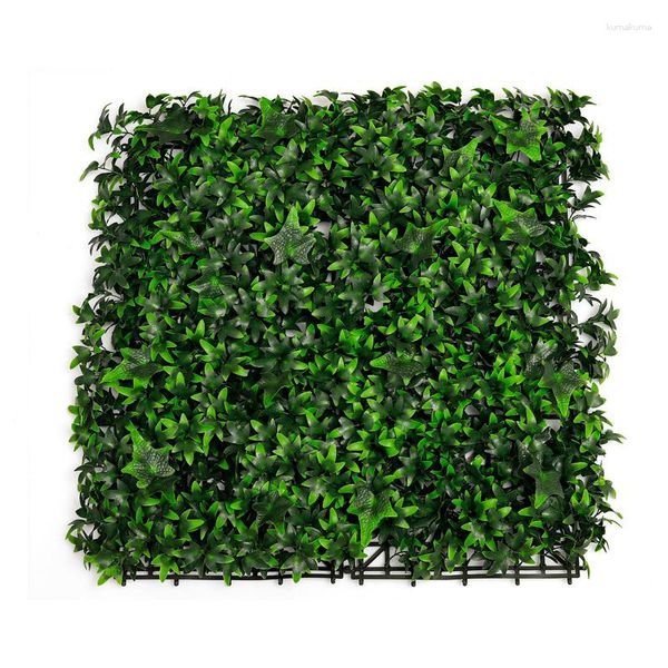 Décoration de fête 50x50cm 3D Panneau mural de plante artificielle en plastique extérieur pelouse verte bricolage décor à la maison toile de fond de mariage herbe de jardin
