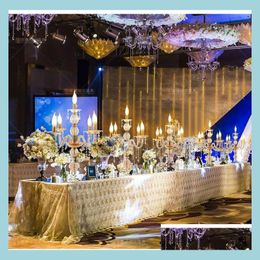 Party Decoratie 55cm tot 150 cm hoog Upscal Table middelpunt Acryl Crystal Wedding Candelabras Candle Holder Aisle Road Le YydhHome DHPU0