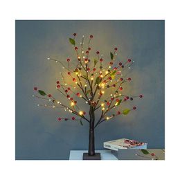 Décoration de fête 55 cm lumières d'arbre LED du jour de Noël paysage créatif paysage lumineux intérieur fille chambre à domicile