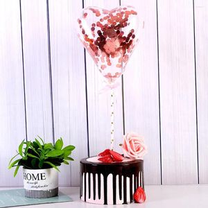 Décoration de fête 5 pouces Confetti gâteau ballon petit coeur Transparent pour anniversaire décorations de mariage créatif
