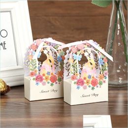 Party Decoratie 5 stks/10 stks Hollow Candy Bag Hand Gift Bridal Shower Bruid/bruidegom Wedding Box Drop levering 2021 Home Garden Feestelijke P DHDAP