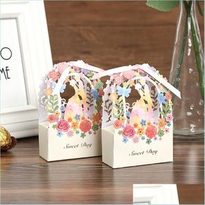 Decoración de fiesta 5 uds./10 Uds. Bolsa de dulces hueca regalo de mano despedida de soltera novia/novio caja de boda entrega de gota 2021 hogar jardín festivo P Dhdap