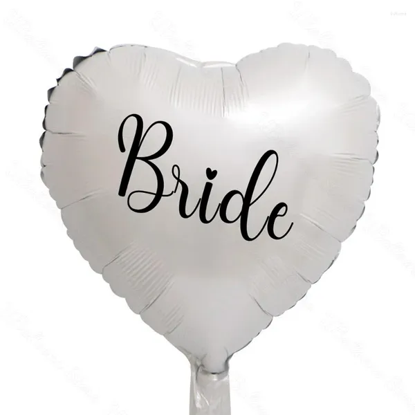 Décoration de fête 5pcs Bride en feuille de coeur ballons imprimés hélium blanc pour le mariage de douche nuptiale