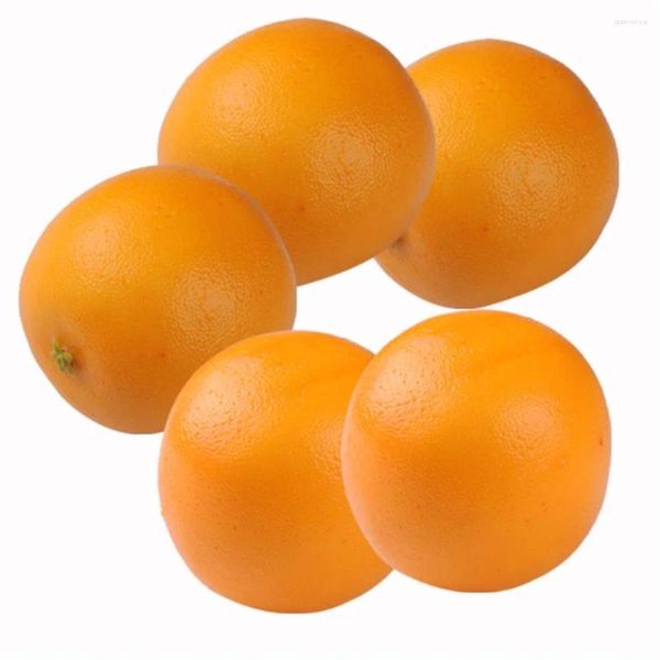 Decoración de fiestas 5 PPC Naranjas falsas de espuma de plástico Casa de frutas artificiales