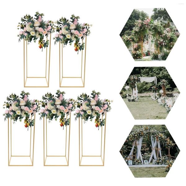 Décoration de fête 5pcs Gold Floor Stand Metal Colnm Flower Wedding Wedding Decorative Rack Lieu 60 cm