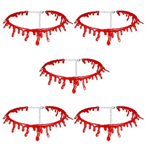 Party Decoratie 5 stks Halloween Kostuums 2024 Voor Vrouwen Meisjes Bloed Choker Ketting Drip Kids Vampire Cosplay Accessoires