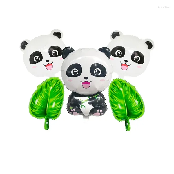 Décoration de fête 5pcs panda ballon dessin animé animal green feuille forêt thème globos enfants anniversaire enfants toys balls 16pc
