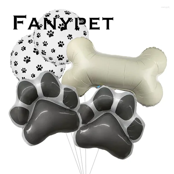 Décoration de fête 5pcs animaux de compagnie ballons de papier d'aluminium de chiens.