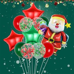 Décoration de fête 5pcs Santa Claus Foil Ballons Grand Elk Head Stocking 18 pouces Hélium Ballon Happy Year Christmas