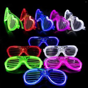 Décoration de fête 5 pièces/ensemble lunettes lumineuses Led néon clignotant Fluorescent lueur nuit enterrement de vie de jeune fille décor d'anniversaire