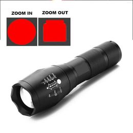 Décoration de fête 5W 850NM Zoom LED Lumière Rouge Torche Macular Degenerative Eye Sight Améliorer Aluminium Noir 13.5x3.4x3.4 Cm