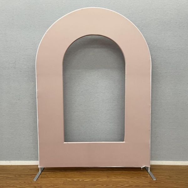 Décoration de fête 5X7ft mur d'arc ouvert avec couverture de toile de fond nue pour support de forme de porte décor d'événement de mariage