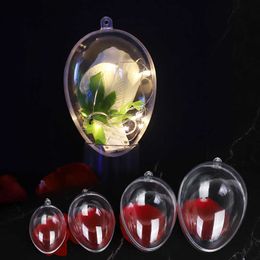 Feestdecoratie 6-12 cm transparante bal helder paasei plastic hangende ornament snoep chocoladebox kinderen voorkeur bruiloft decor y2302