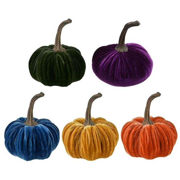 Décoration de fête 6 '', citrouilles en velours faites à la main, décoration de citrouille Super douce pour Halloween, fête