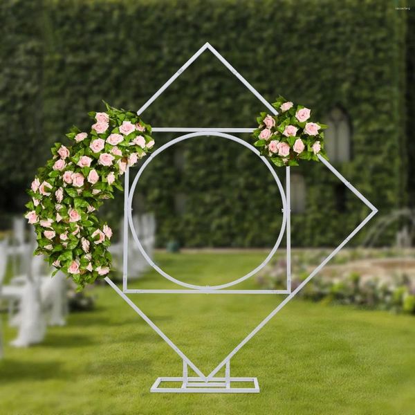 Décoration de fête 6,6 pieds carrés arc de mariage bricolage arrière-naissance à fleur de fleur décor décor arche en métal cérémonie