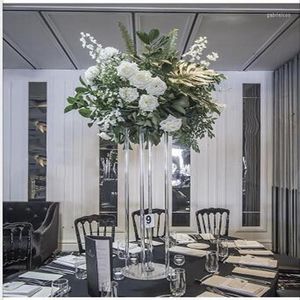 Decoración de fiesta 6 8 10 12 piezas) 60 80 100 de altura) Soporte de flores de acrílico transparente de alta calidad/centro de mesa de boda Yudao1331