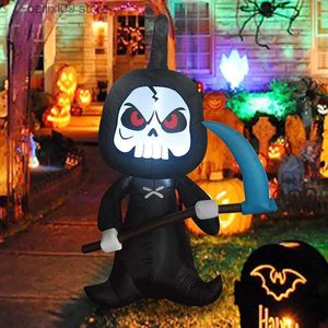 Décoration de fête 6 pieds de haut Halloween Jouets gonflables d'extérieur Grim Reaper Blow Up Yard Décoration Dégagement avec lumières LED intégrées pour les vacances T230926