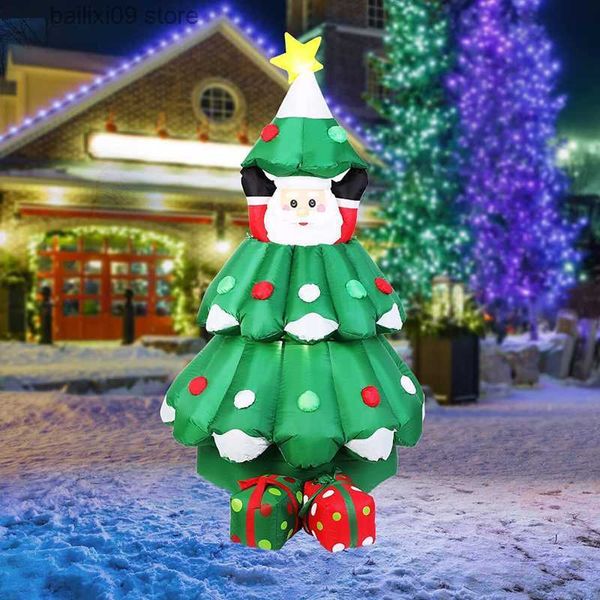 Décoration de fête Arbre de Noël gonflable de 6 pieds avec boîtes-cadeaux pop-up du Père Noël, décoration gonflable, arbre de Noël avec lumières LED, jouets d'extérieur pour enfants T230926