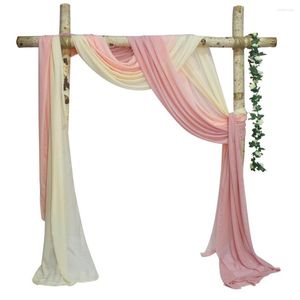 Décoration de fête 6 mètres Arche de mariage Drapé Mousseline de soie Tissu Drapé Rideau Draperie Mariage Fournitures Cérémonie Réception Suspendus