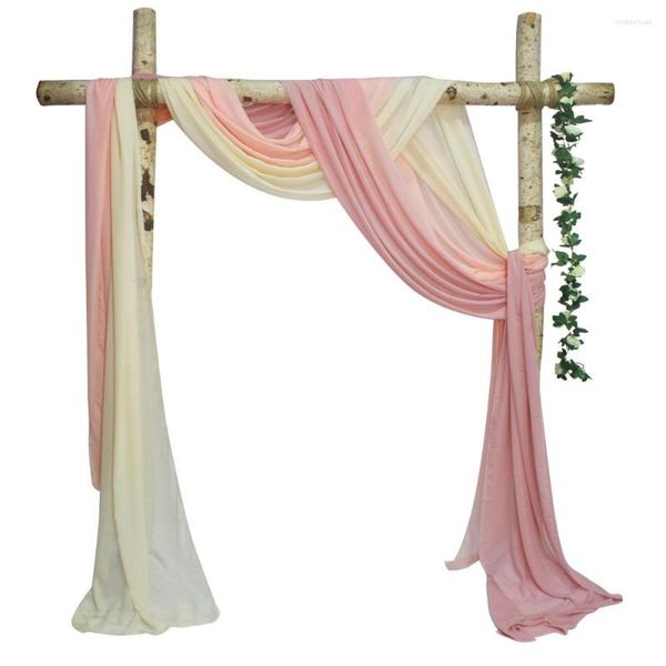 Décoration de fête 6 mètres Arche de mariage Drapé Mousseline de soie Tissu Drapé Rideau Draperie Mariage Fournitures Cérémonie Réception Suspendus