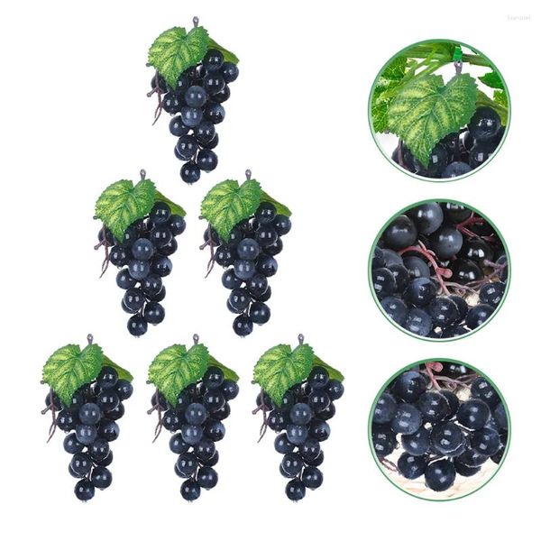 Decoración de fiestas 6 PCS BUNCH DE GRAPES FRUTS MODELO FINTO POGROS