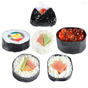 Décoration de fête 6 pièces Simulation de cuisine Sushi fruits en plastique semblant enfants PVC modèle alimentaire réaliste