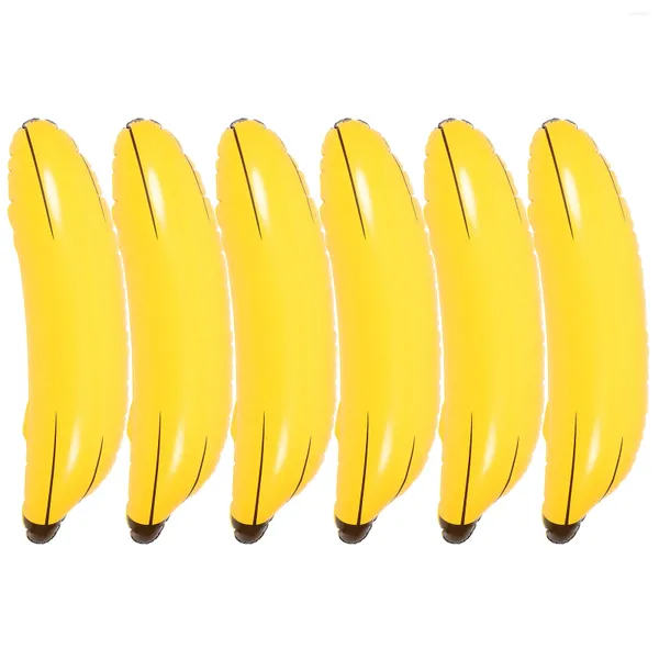 Décoration de fête 6 pcs Banana gonflable accessoires enfants jouet drôle de jeu pvc toys alimentaire en plastique enfant flotteur