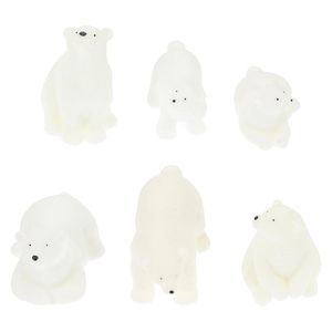 Décoration de fête 6 PCS Polar Bear Modèles Animaux de résine ornée Ornements de bureau