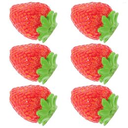 Party Decoratie 6 PCS gesimuleerde Strawberry Fake Mini Fruit -modellen Miniatuur Fruitige miniaturen Aardbeien Aardbeien kunstmatige vruchten simulatie