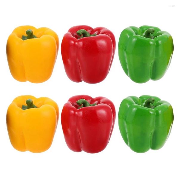 Décoration de fête 6 PCS Modèle de légumes simulé Modèle artificiel poivron vert po accessoires imitation fausses poivrons fausse simulation de chili