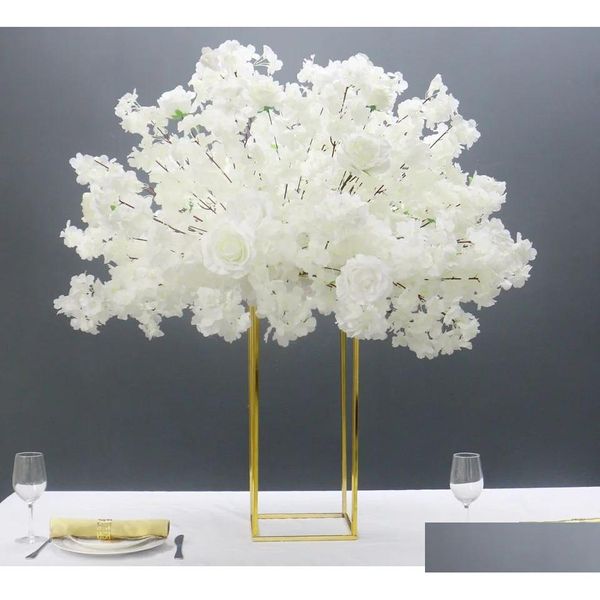 Décoration de fête 60/80 / 100 cm de fleur de cerise blanche Blossom Rose Artificiel Ball Ball Wedding Table maître pièce maître