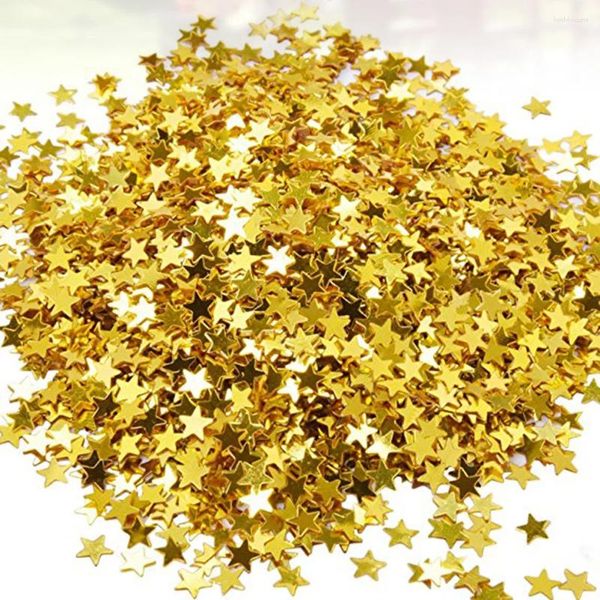Decoración de fiestas 6000 PCS Decoraciones de boda Confeti Confetti láser Estrellas metálicas de aluminio dorado