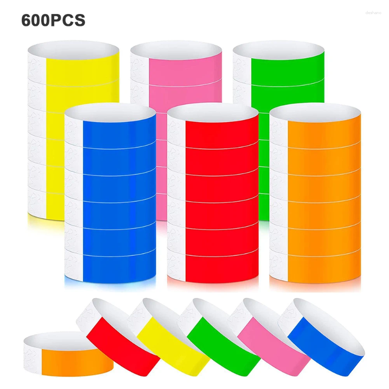 Party Decoration 600pcs 25cm For Events Paper Supplies Concert Amusement Bracelets Disposable Identification Multifunctional Neon Wristband