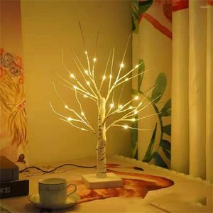 Décoration de fête 60cm de décoration de Pâques LED Birch lampe d'arbre chaud chaud blanc de Noël artisanat table simulation lanterne