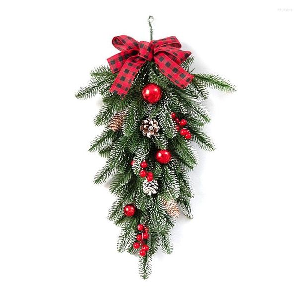 Décoration de fête 60 cm à la main noël Swag ornement porte suspendus cône de pin accessoires décoratifs pendentif pour intérieur extérieur goutte