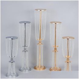 Décoration de fête 60 cm de haut rideau de perles de cristal haut de gamme cité pièces de table chandelier zone d'accueil accessoires livraison directe maison Gard Dhifo