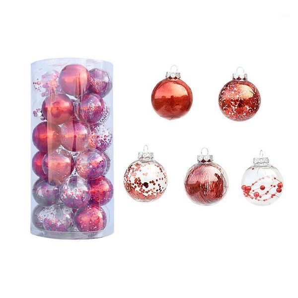 Décoration de fête 60 mm Noël de Noël arbre Bauble Bauble Hanging Home Ornement décor de couleur assorti des balles d'année 2023 Cadeau Noel