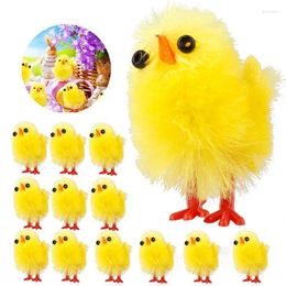 Décoration de fête 60pcs jaune mini poussins de Pâques jouet printemps de maison de jardin décor favorise les cadeaux pour enfants