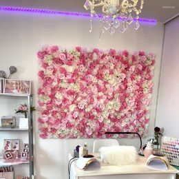 Feestdecoratie 60x40cm bruiloft decoratieve rozenbloem muur zijden panelen jubileair decor Baby shower pography poppen aangepast