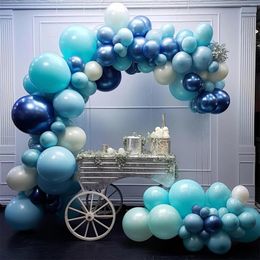 Party Decoratie 65 % Set 32.8ft Blue Aluminium Foil plafonddecoraties 5 inch groenblauw Verjaardagsballonnen Hangende wervelingen