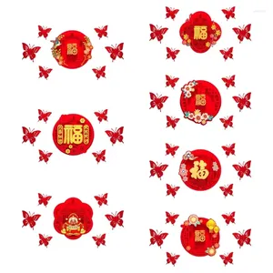Décoration de fête 69hc FU Caractère autocollants muraux Sticker Blessing Door Année Fenêtre chinois pour