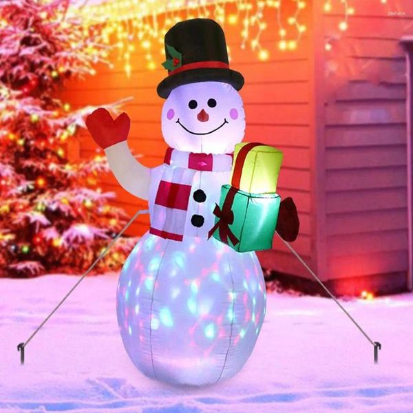 Decoración de fiestas 6 pies Decoraciones Inflables de Navidad Colorido Legal LED Inflable Snow Mana