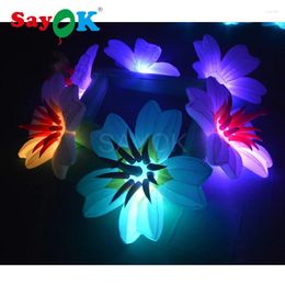 Décoration de fête 6m (fleurs) chaînes de fleurs gonflables Led gonflable avec 16 lumières de couleur pour toile de fond de mariage