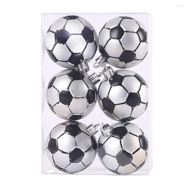 Décoration de fête 6pc Balles d'arbre de Noël Football Basketball Baseball Ornements de Noël suspendus