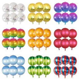 Décoration de fête 6pcs 22 pouces 4d feuille d'hélium ballons métalliques brillant air globos anniversaire de mariage baby shower enfants
