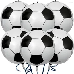 Décoration de fête 6pcs 22 pouces 4d ballons de ballon de football Football Sport Boy Birthday Supplies for Kids Baby Shower Decorations