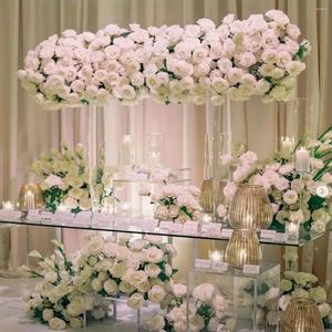 Décoration de fête 6pcs) 40 '' Tall Clear acrylique rectangulaire de fleurs de fleurs Affichage de la direction de mariage pour la décoration intérieure