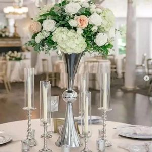 Décoration de fête 6pcs) 64cm100cm) Sliver Wedding Centorpiece Gold Metal Flower Stand Floral Arrangement Table Decor Vase en fer forgé 389